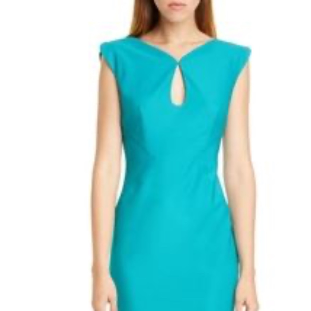 Zac Zac Posen sleeveless jujy sheath dress in peacock size 14. - Picture 3 of 3